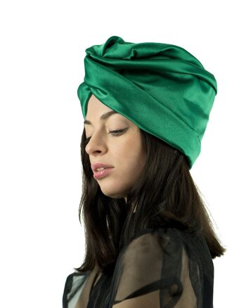 Turban Satin Duchesse Vert - Medium 5