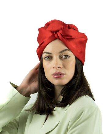 Turban Satin Duchesse Rouge - Medium 5