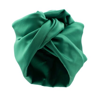 Grüner Duchess-Satin-Turban – groß