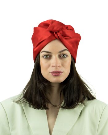 Turban Satin Duchesse Rouge - Large 3