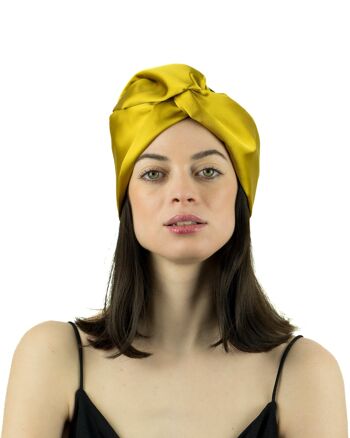 Turban Satin Duchesse Moutarde - Medium I 4