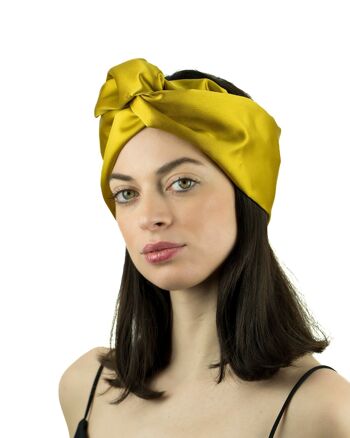 Turban Satin Duchesse Moutarde - Medium I 5