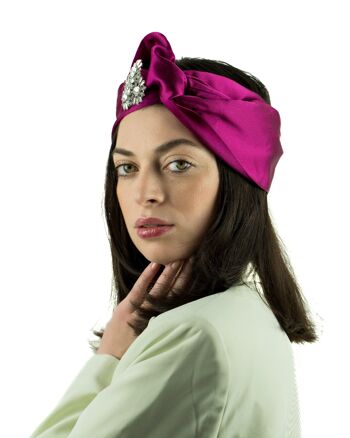 Turban Satin Duchesse Fuchsia - Large 5