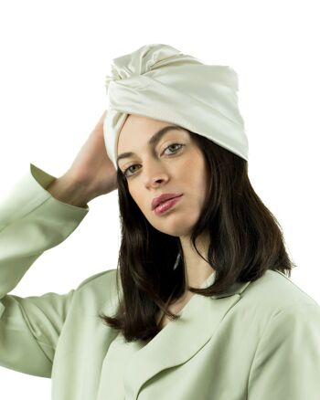 Turban Satin Duchesse Blanc Cassé - Large 5