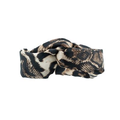 Turbante De Satén De Seda De Leopardo - Pequeño