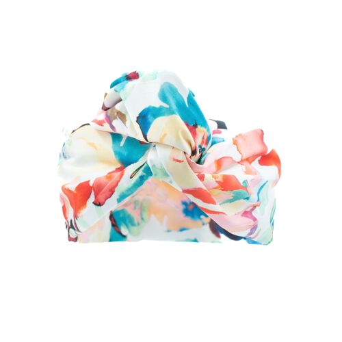 Turban Satin de soie Floral - Medium