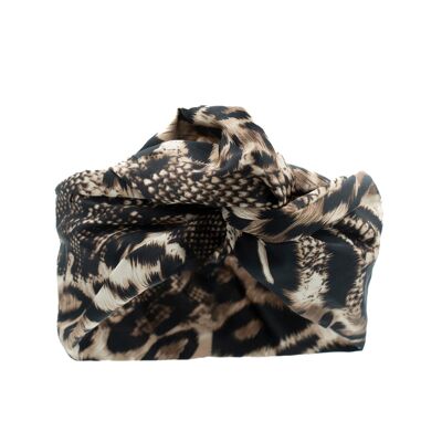 Leopard Silk Satin Turban - Medium