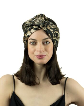 Turban Satin de soie Léopard - Medium 4