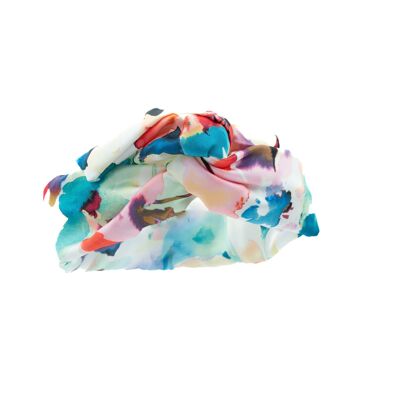 Floral Silk Satin Turban - Large