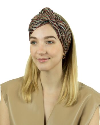 Turban Lurex Vagues Rouges - Medium 4