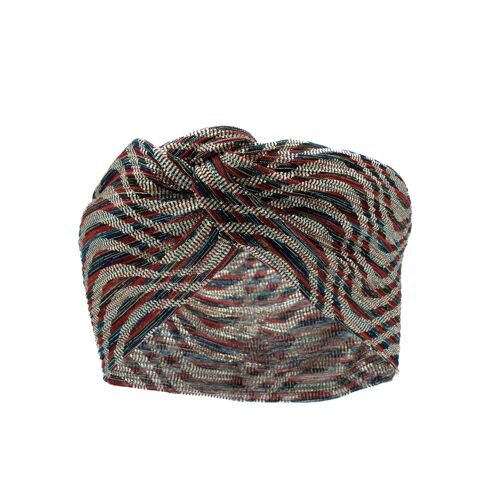 Turban Lurex Vagues Rouges - Large