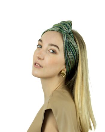 Turban Lurex Rayures Vertes - Medium 4