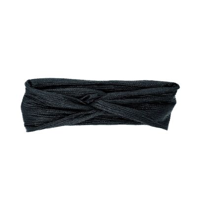 Turbante Lurex Nero Lucido - Medio