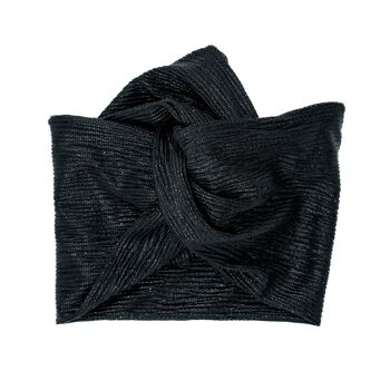 Turban Lurex Noir Brillant - Large 1