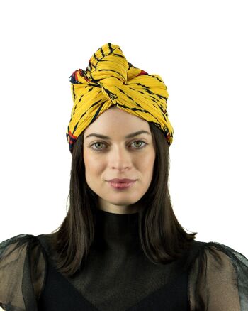 Turban Lurex Plissé Jaune Rio - Large 4