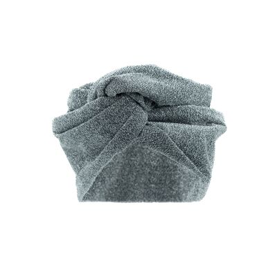 Turban aus silbernem Lurex-Mesh