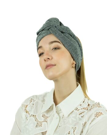 Turban Lurex Maille Argentée 2