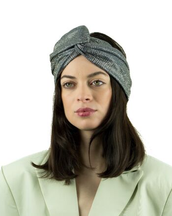 Turban Lurex Argenté - Medium 5