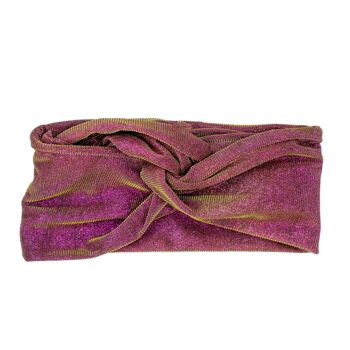 Turban Jacquard Fuchsia Doré - Large 2