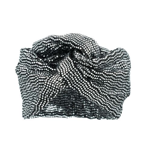 Turban Sequins Argenté - Large