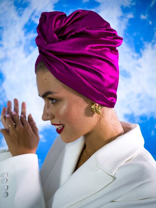 Turban Satin Duchesse Fushia - medium