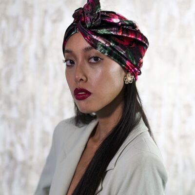 Floral Velvet Turban - large