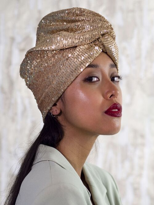 Turban Sequins Or - Medium