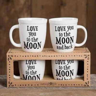 SET OF 2 MUGS "LOVE YOU TO THE MOON"