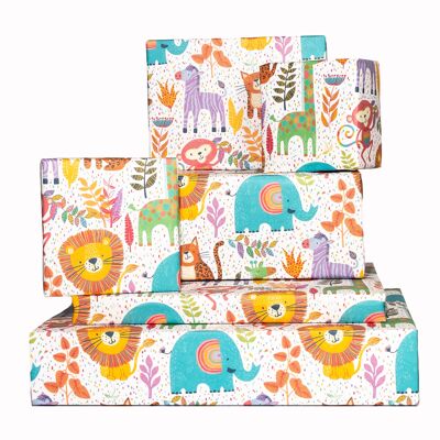 Central 23 - Playful Jungle Animals - Multicoloured Wrapping Paper