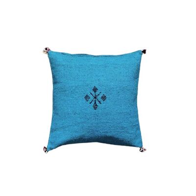 Coussin Marocain Turquoise en coton