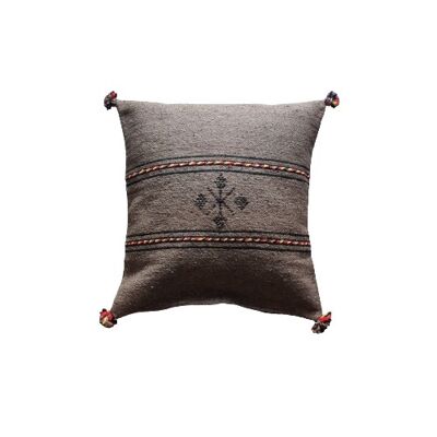 Coussin Marocain Marron avec liséré