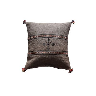 Brown Moroccan cushion with border