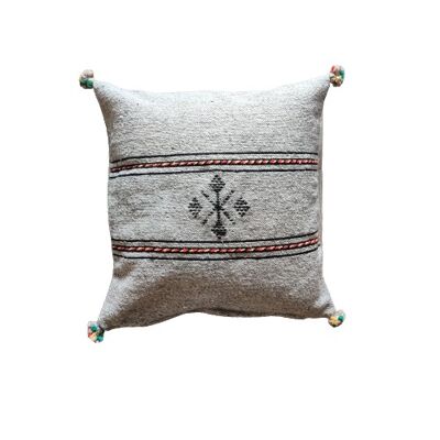 Light gray Moroccan cushion with edging