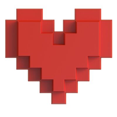 Cuore di pixel rosso spinoso | Magnete cuore rosso | Magnete per frigorifero con foto più venduto