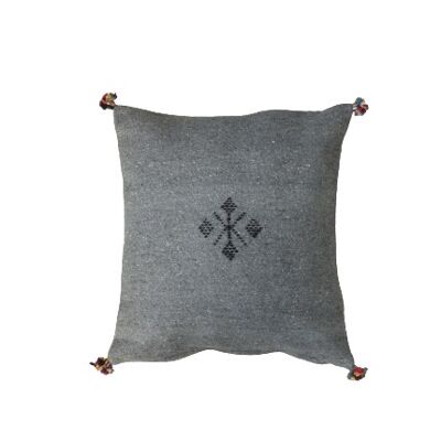 Cuscino marocchino grigio scuro in cotone