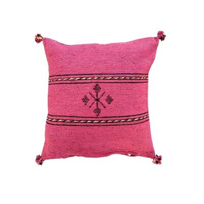 Cuscino berbero rosa con bordo
