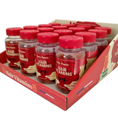 Gummies - EASY POUSS - Confezione di vitamine per capelli 16 scatole da 30 caramelle gommose