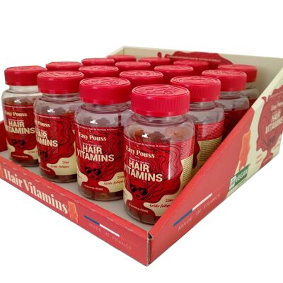 Gummies - EASY POUSS - Confezione di vitamine per capelli 16 scatole da 30 caramelle gommose