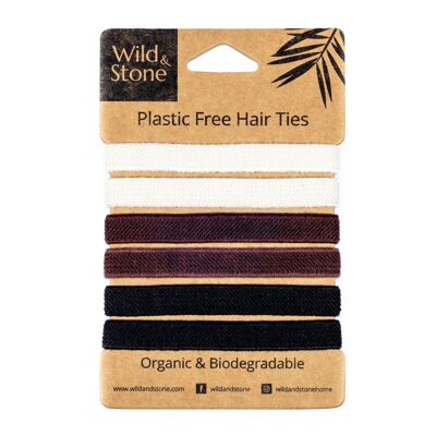 Plastic Free Hair Ties - 6 Pack - Natural
