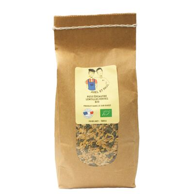 Small shelled spelled - Organic green lentils 500g bag