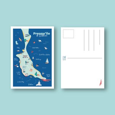 Carte postale Map Quiberon