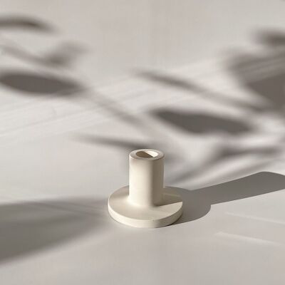 Tall Cream Concrete-Style Eco-Friendly Candlestick/Candle Holder
