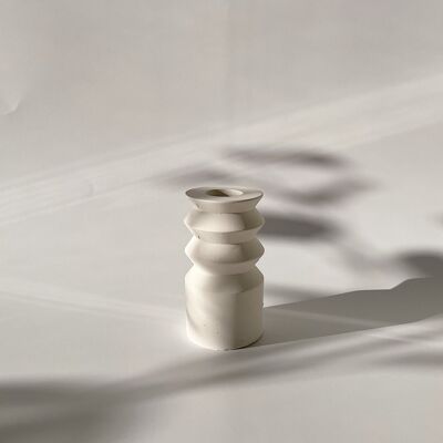 White Zig Zag Concrete-Style Eco-Friendly Candlestick/Candle Holder