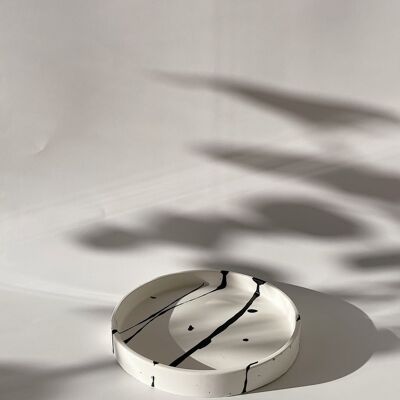 Abstract Monochrome Concrete-Style Eco-Friendly Decorative Plate