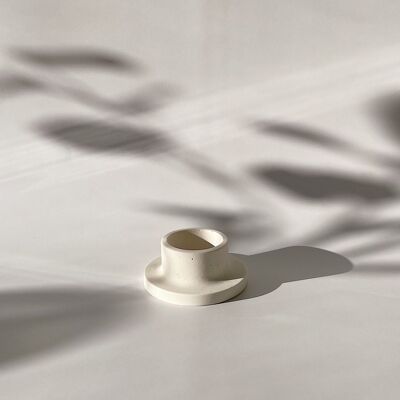 Small White Concrete-Style Eco-Friendly Candlestick/Candle Holder Tealight