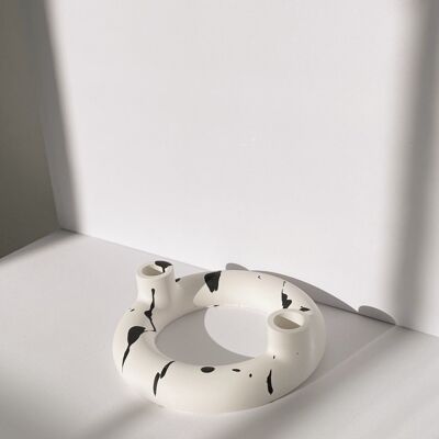 Abstract Monochrome Candleholder Candlestick Home Decor Concrete Style Ceramic Candle Holder