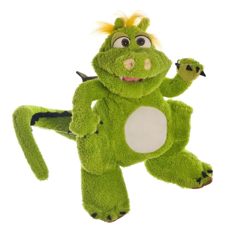 Living Puppets Petit Dragon Gregor Dans L'Œuf – Marionnette à Bouche Mobile – 36 Cm – Lavable