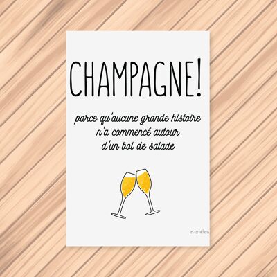 Carte Postale Champagne ! Salade
