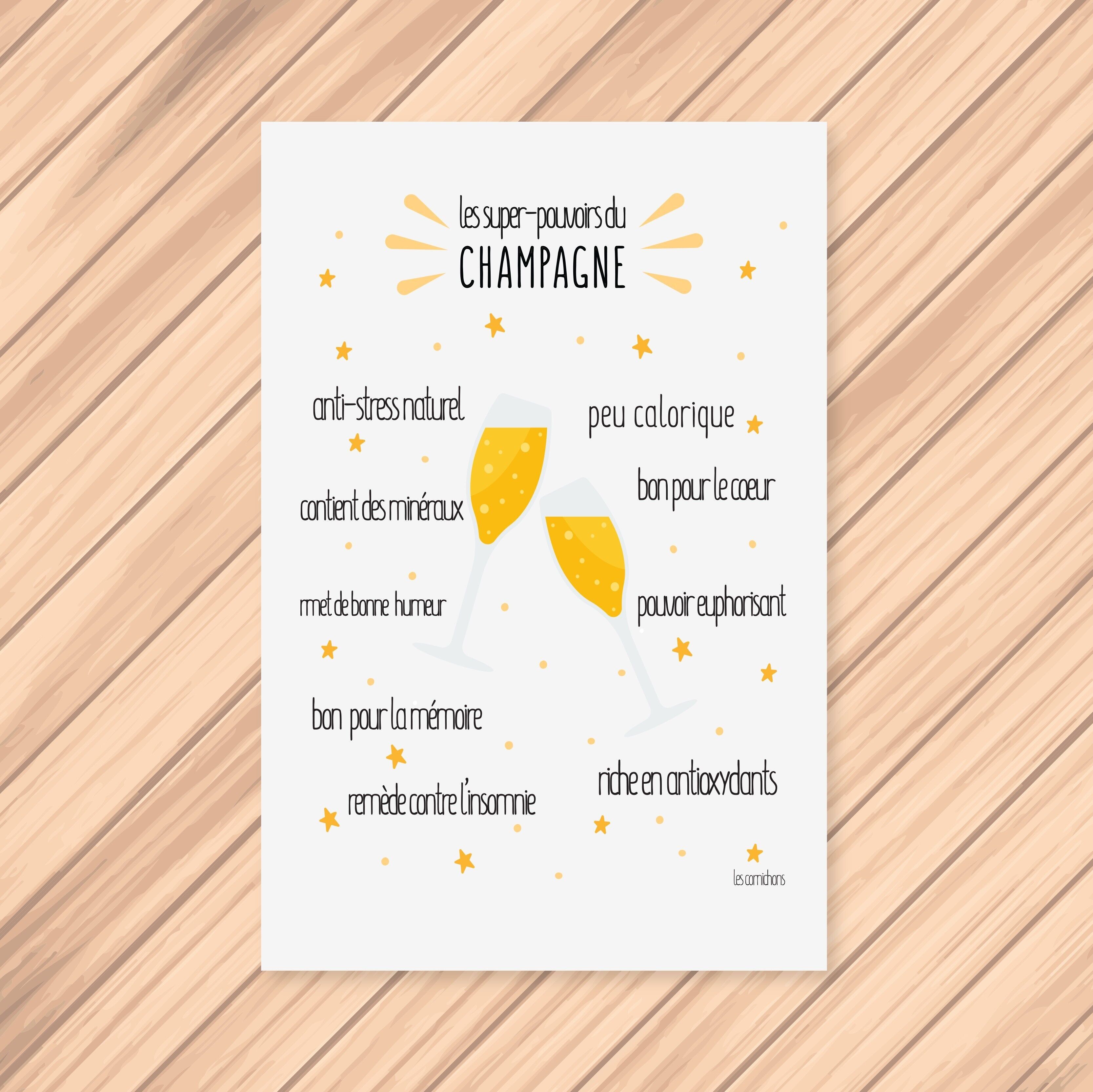 Cartolina i superpoteri dello Champagne