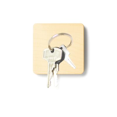 Porte-clés magnétique 'extra fort' - érable | bois | carré
